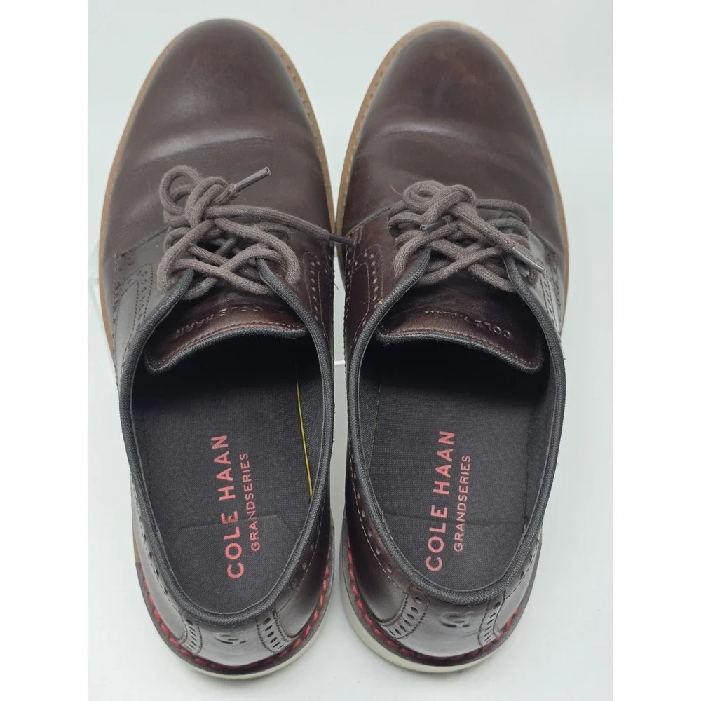 Cole Haan Go-To Plain Toe Oxford Shoes Dark Coffee Brown C35083 Men's Size 10 M